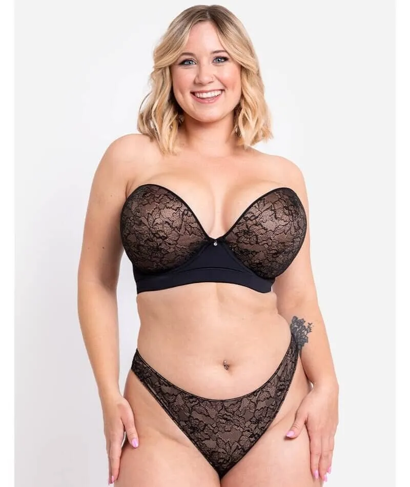 Curvy Kate Hey Girls Superplunge Strapless Bra - Black/Latte