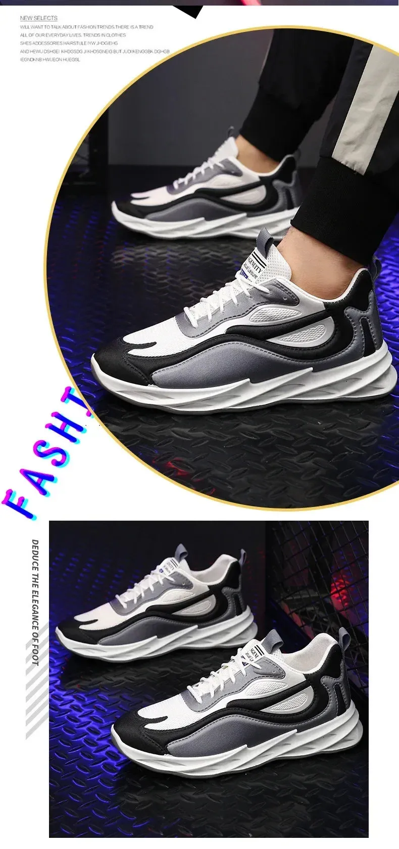 CushionStride New Trendy Men's Sports Sneakers for Active Lifestyle