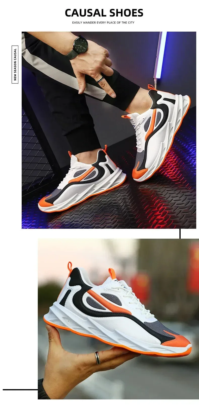 CushionStride New Trendy Men's Sports Sneakers for Active Lifestyle