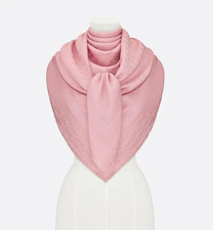 D-Oblique Shawl • Pink Wool, Silk and Cashmere