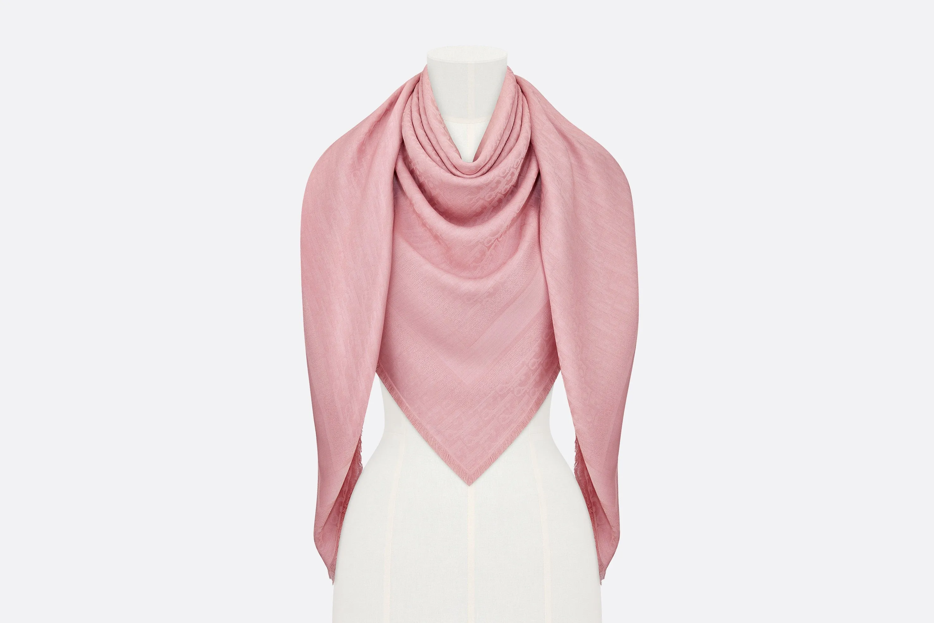 D-Oblique Shawl • Pink Wool, Silk and Cashmere