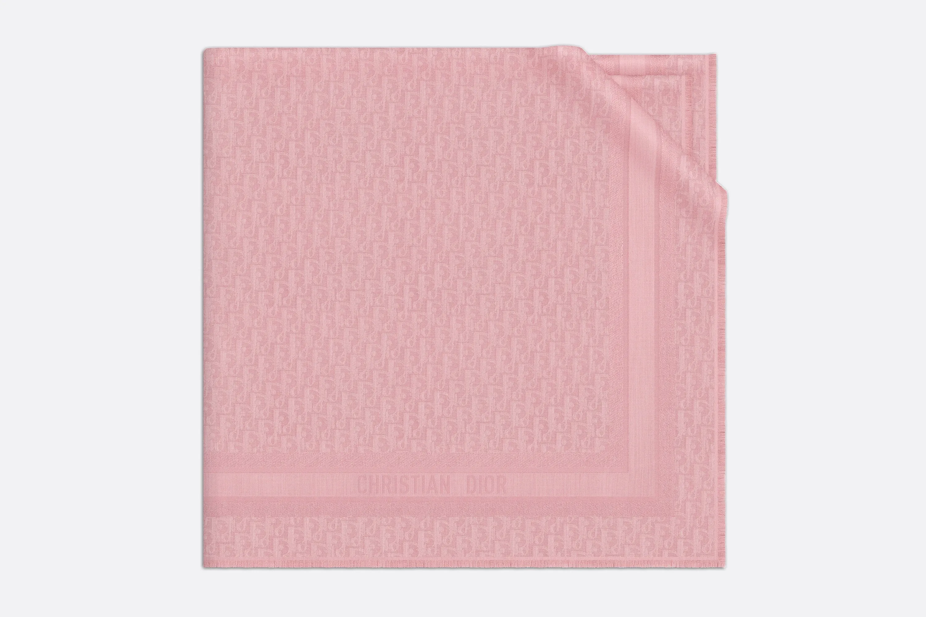 D-Oblique Shawl • Pink Wool, Silk and Cashmere