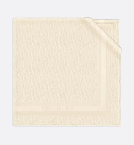 D-Oblique Shawl • White Wool, Silk and Cashmere