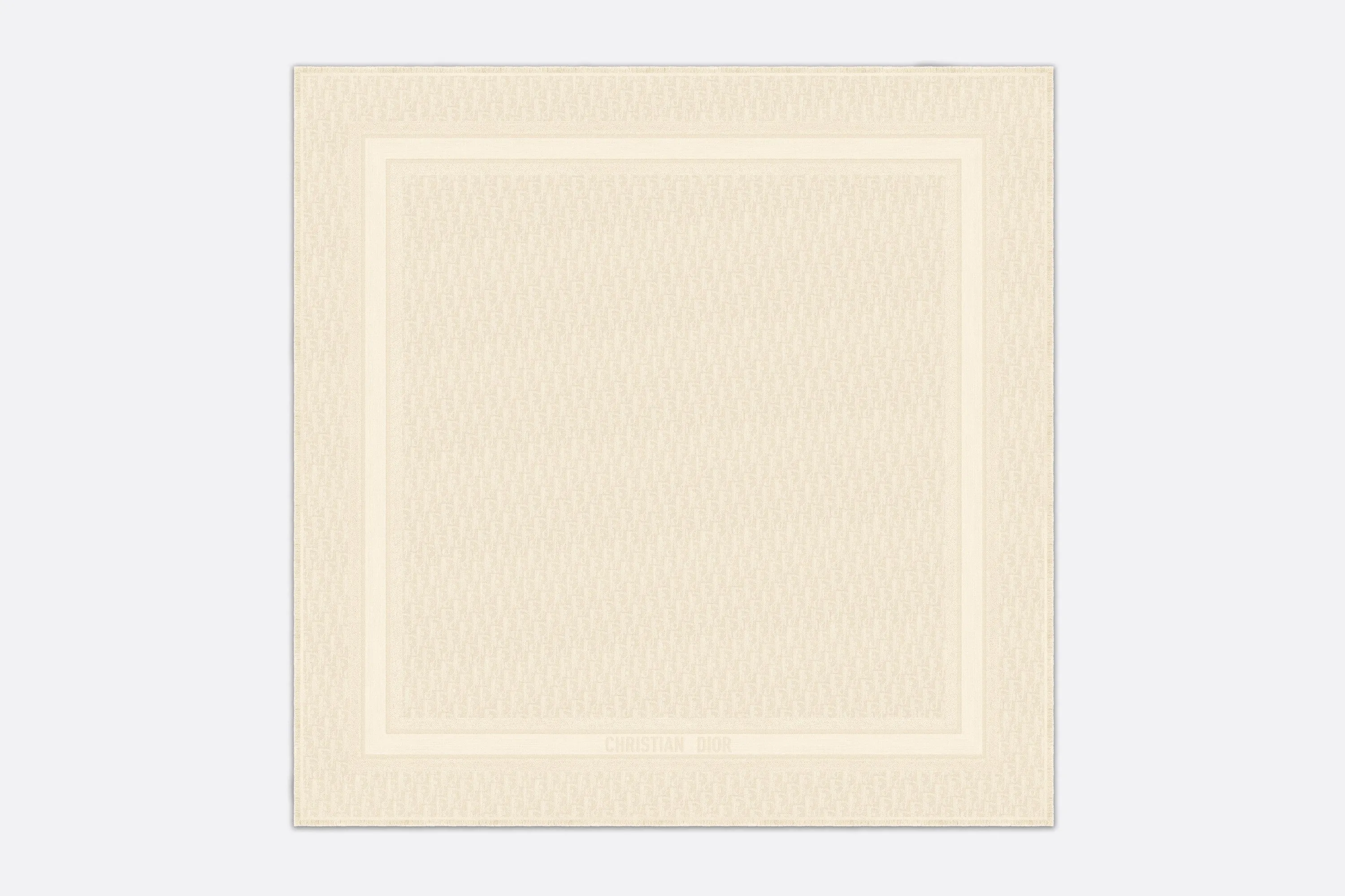 D-Oblique Shawl • White Wool, Silk and Cashmere