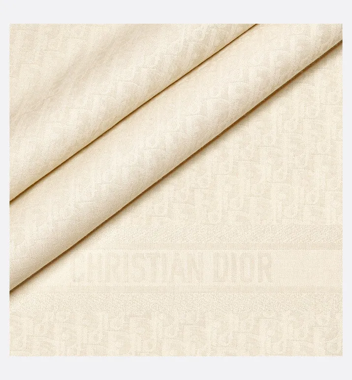 D-Oblique Shawl • White Wool, Silk and Cashmere