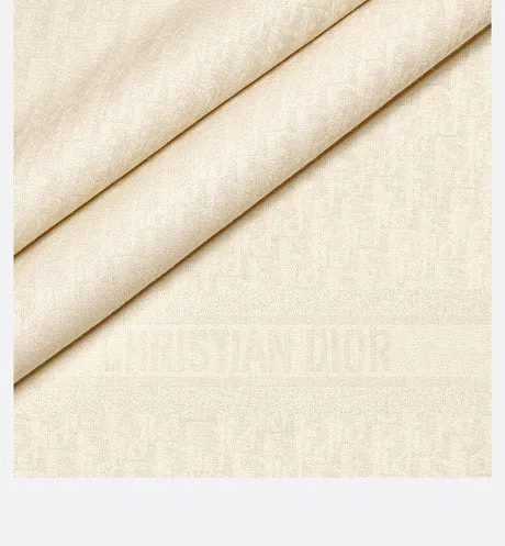 D-Oblique Shawl • White Wool, Silk and Cashmere