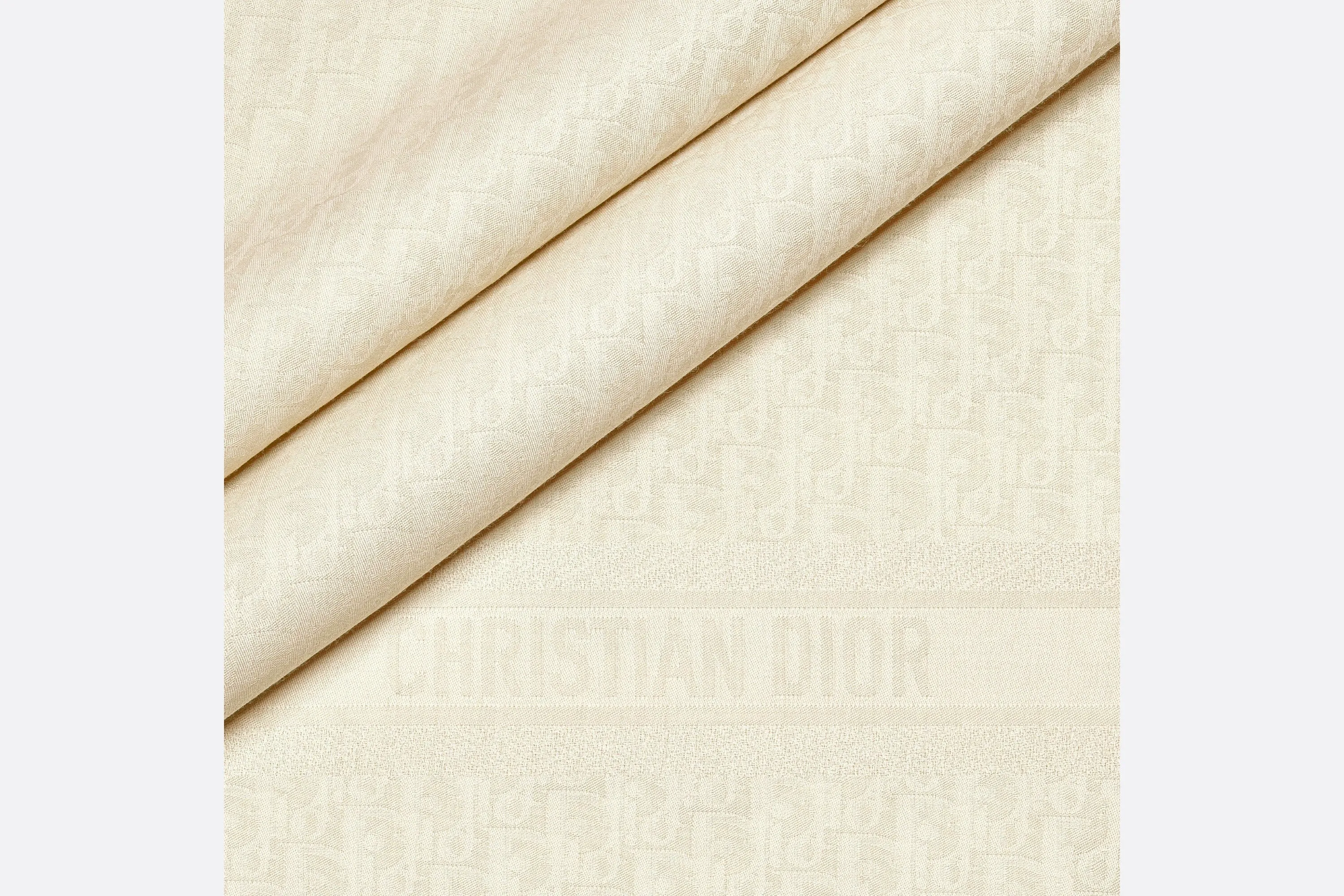D-Oblique Shawl • White Wool, Silk and Cashmere