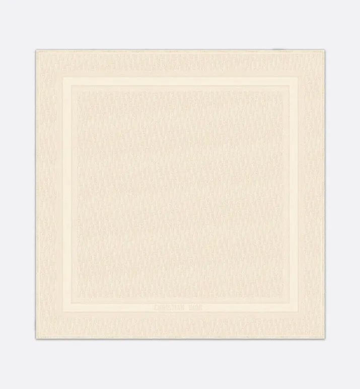 D-Oblique Shawl • White Wool, Silk and Cashmere