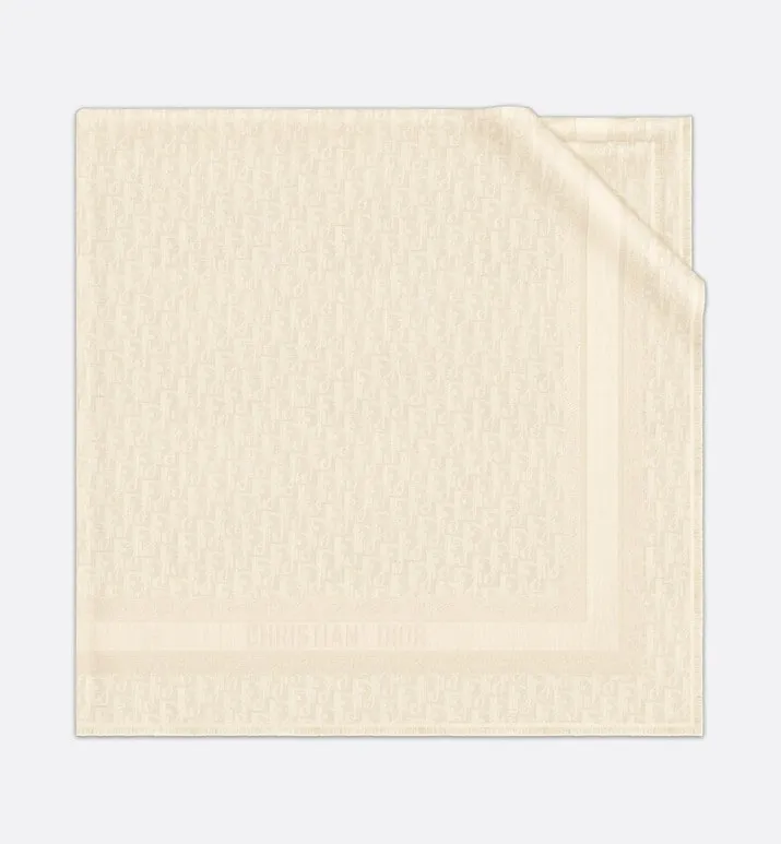 D-Oblique Shawl • White Wool, Silk and Cashmere