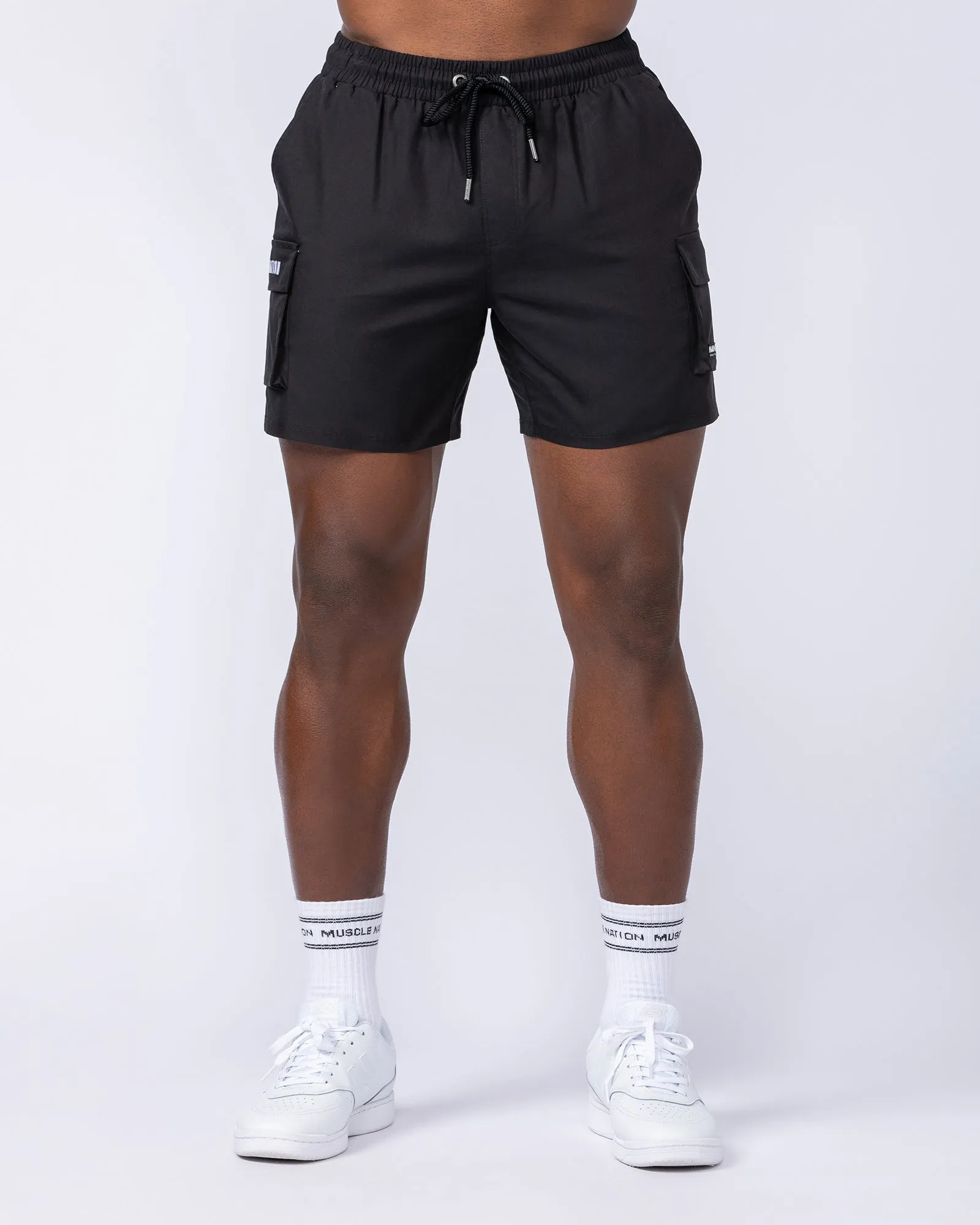 Daily Cargo 5" Shorts - Black (Silicon Logo)