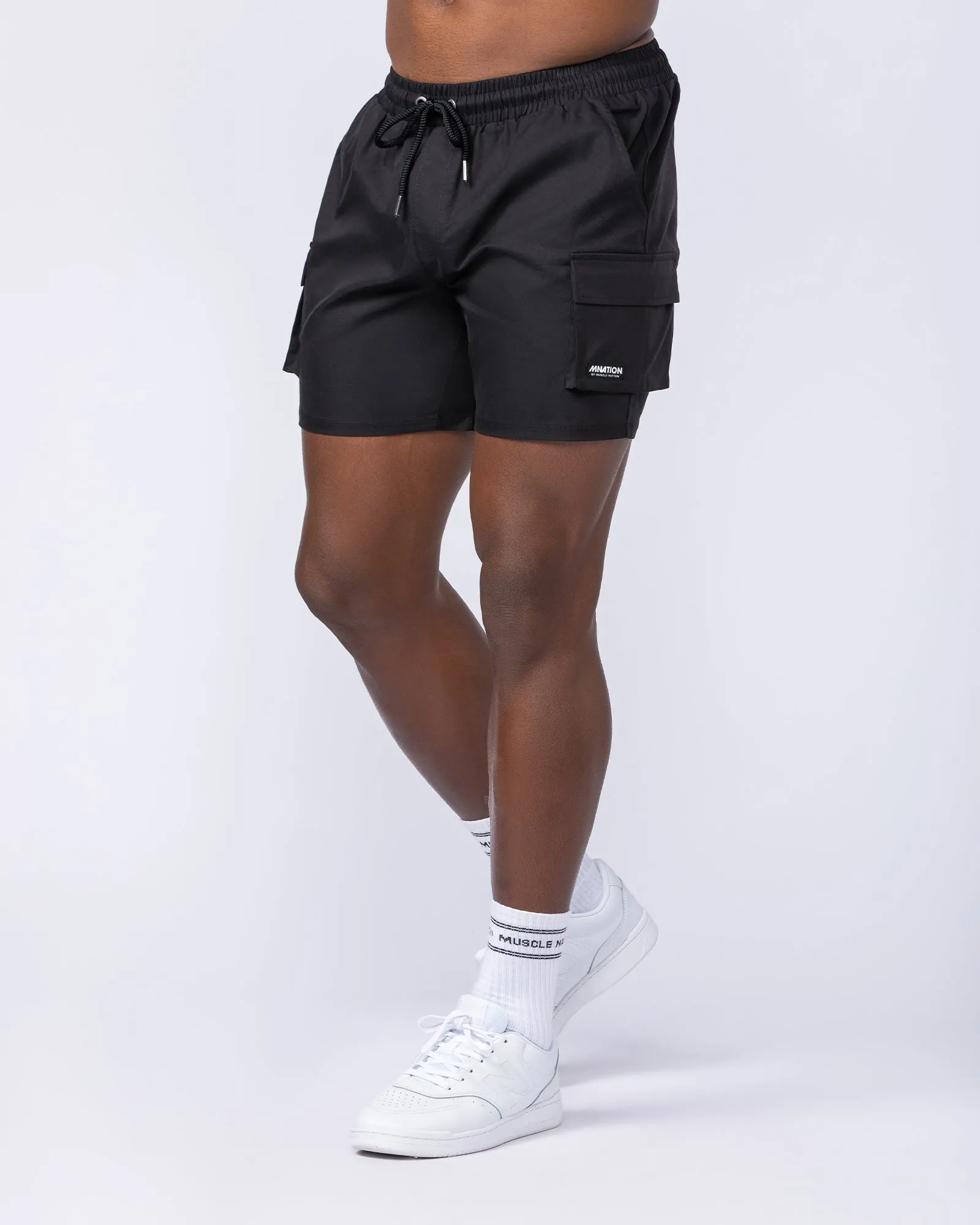 Daily Cargo 5" Shorts - Black (Silicon Logo)