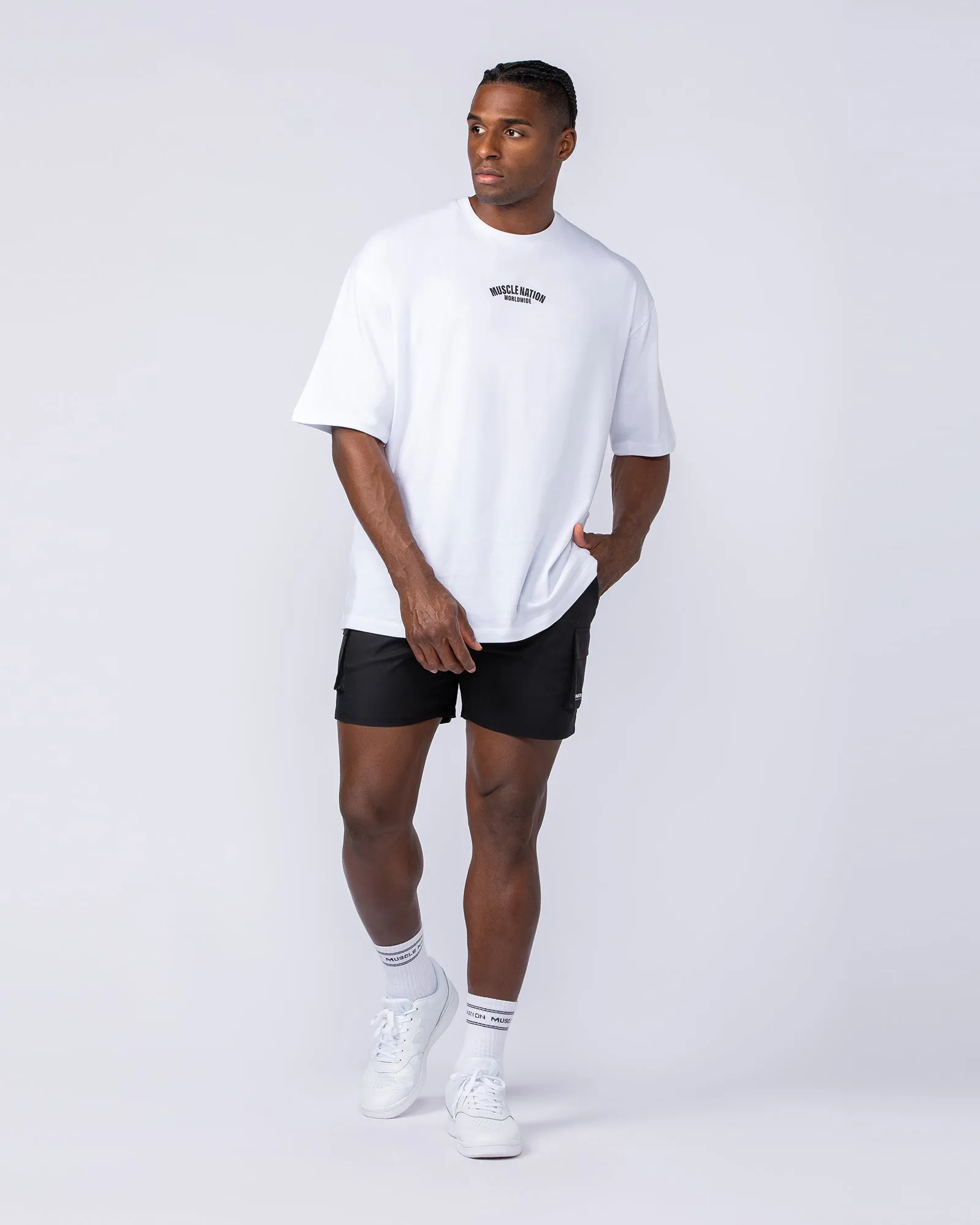 Daily Cargo 5" Shorts - Black (Silicon Logo)