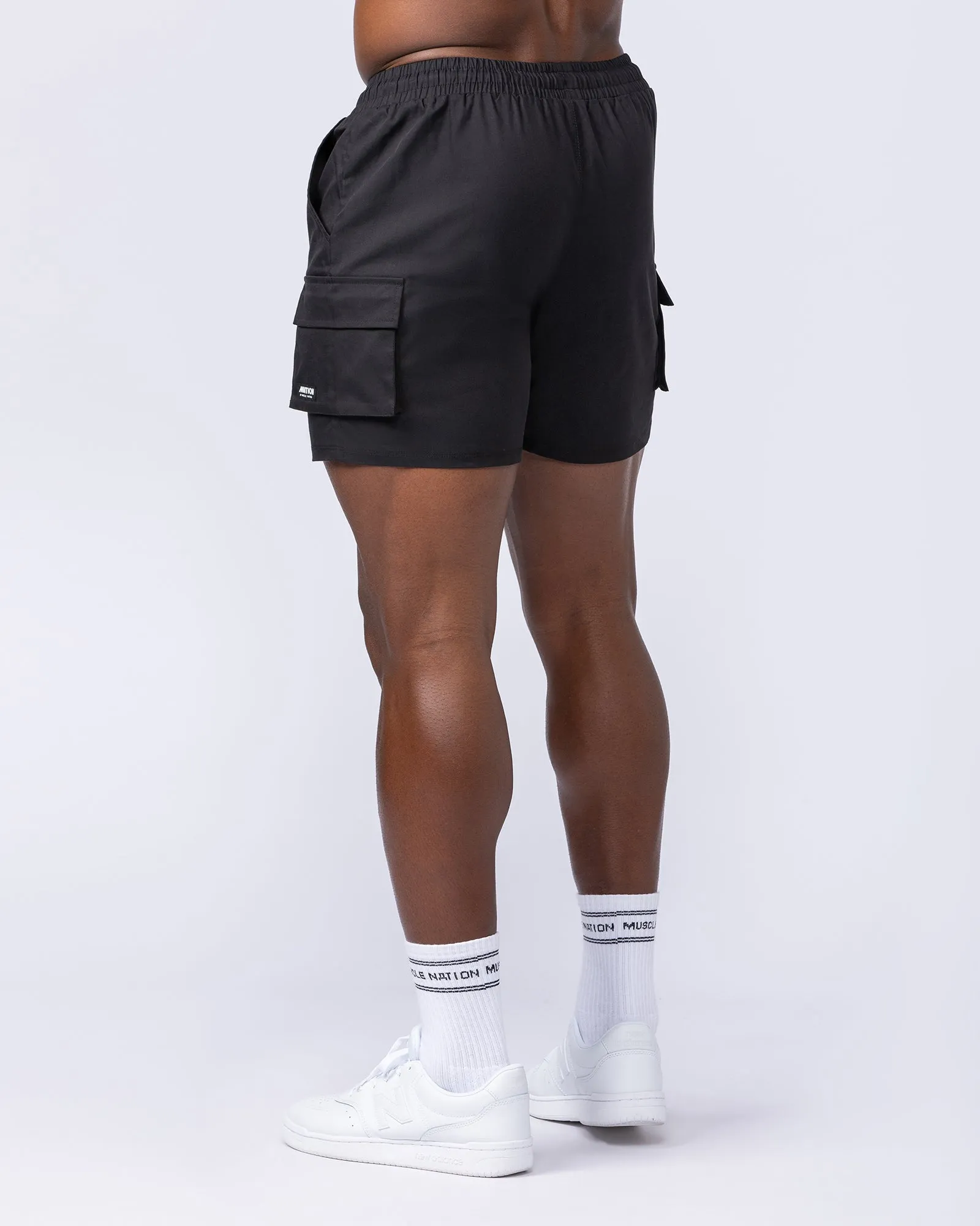 Daily Cargo 5" Shorts - Black (Silicon Logo)
