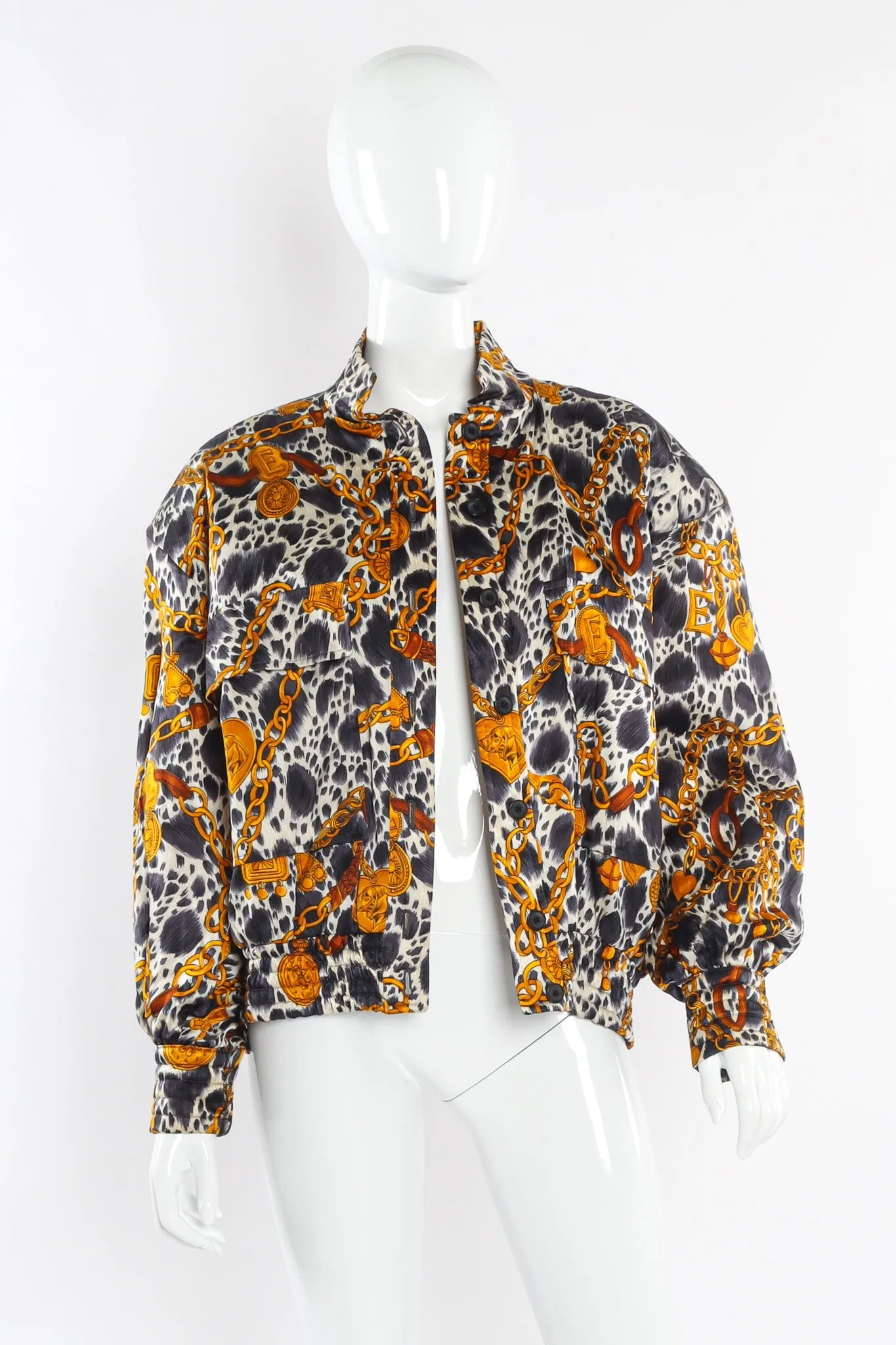 Dalmatian Chain Print Silk Bomber