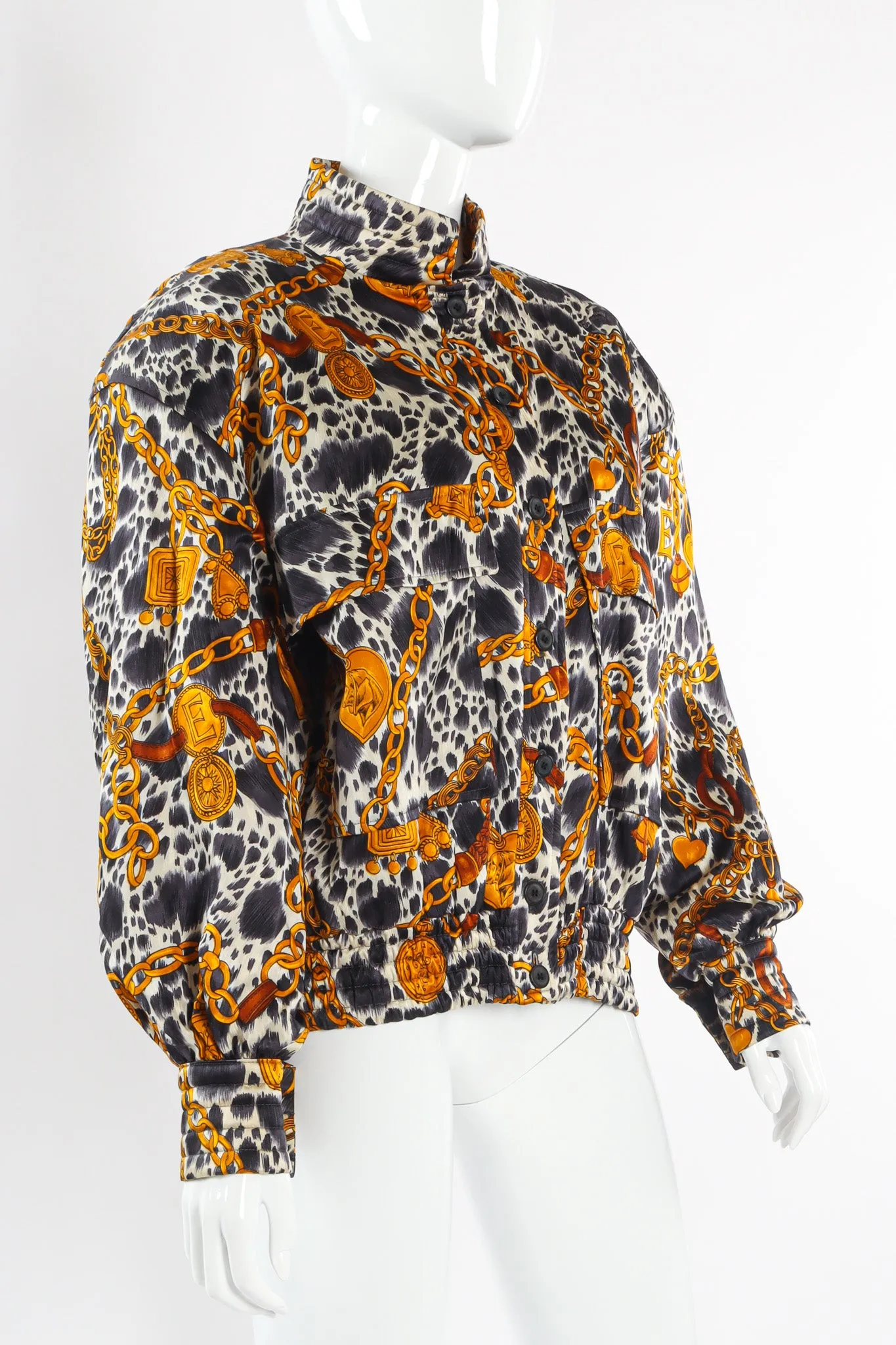 Dalmatian Chain Print Silk Bomber