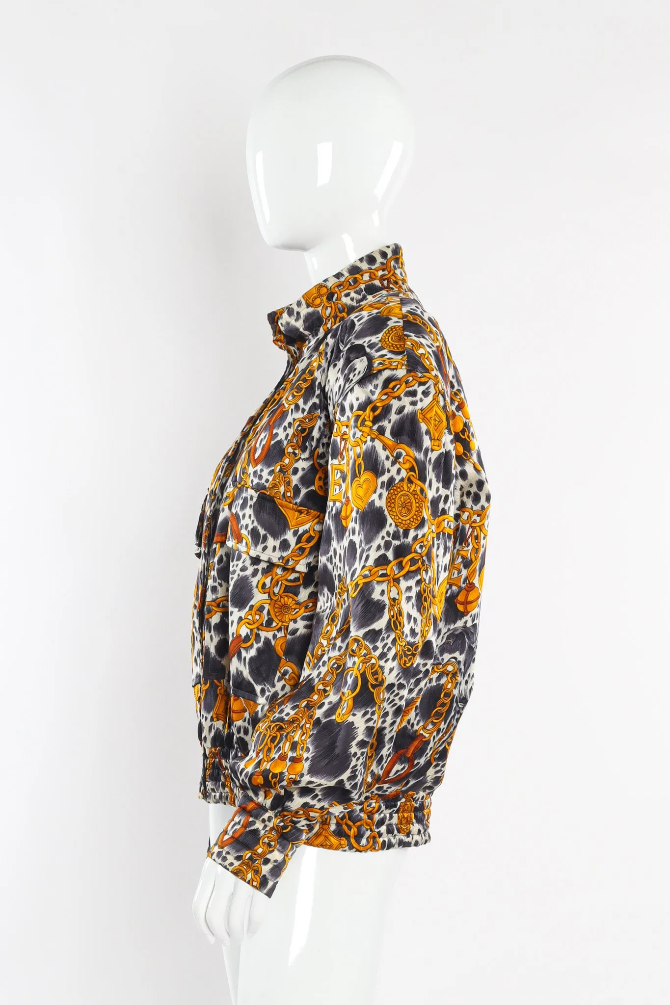 Dalmatian Chain Print Silk Bomber