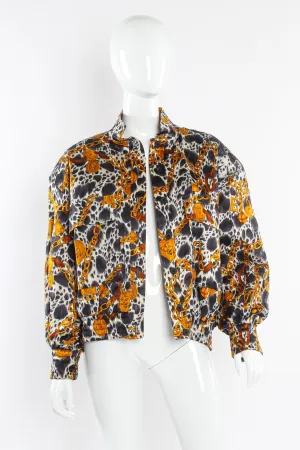 Dalmatian Chain Print Silk Bomber