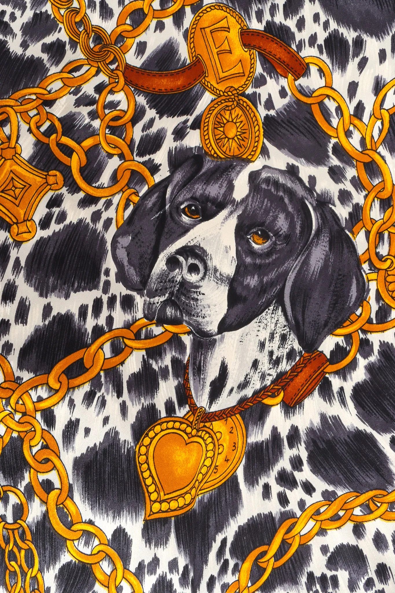 Dalmatian Chain Print Silk Bomber