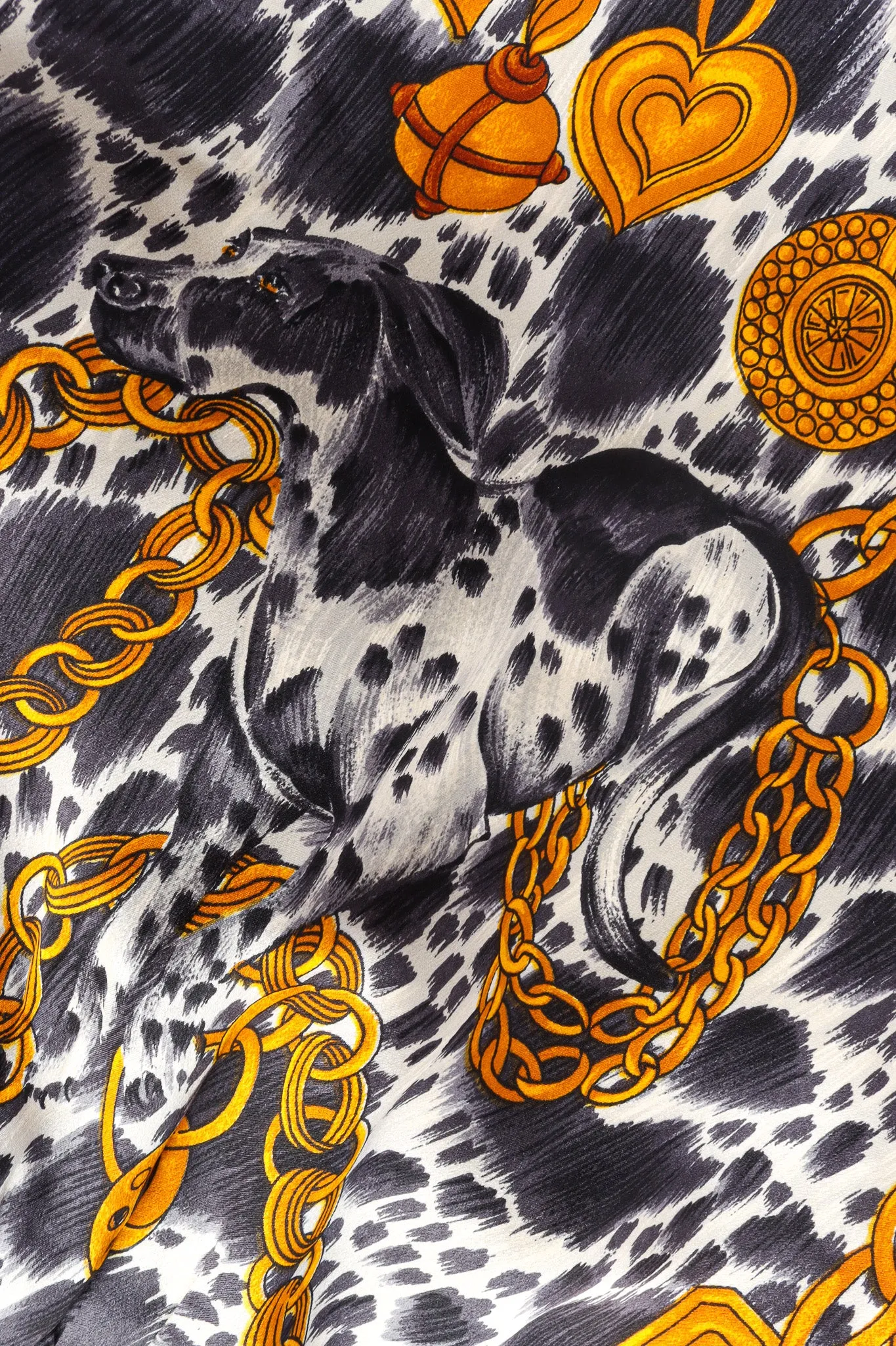 Dalmatian Chain Print Silk Bomber