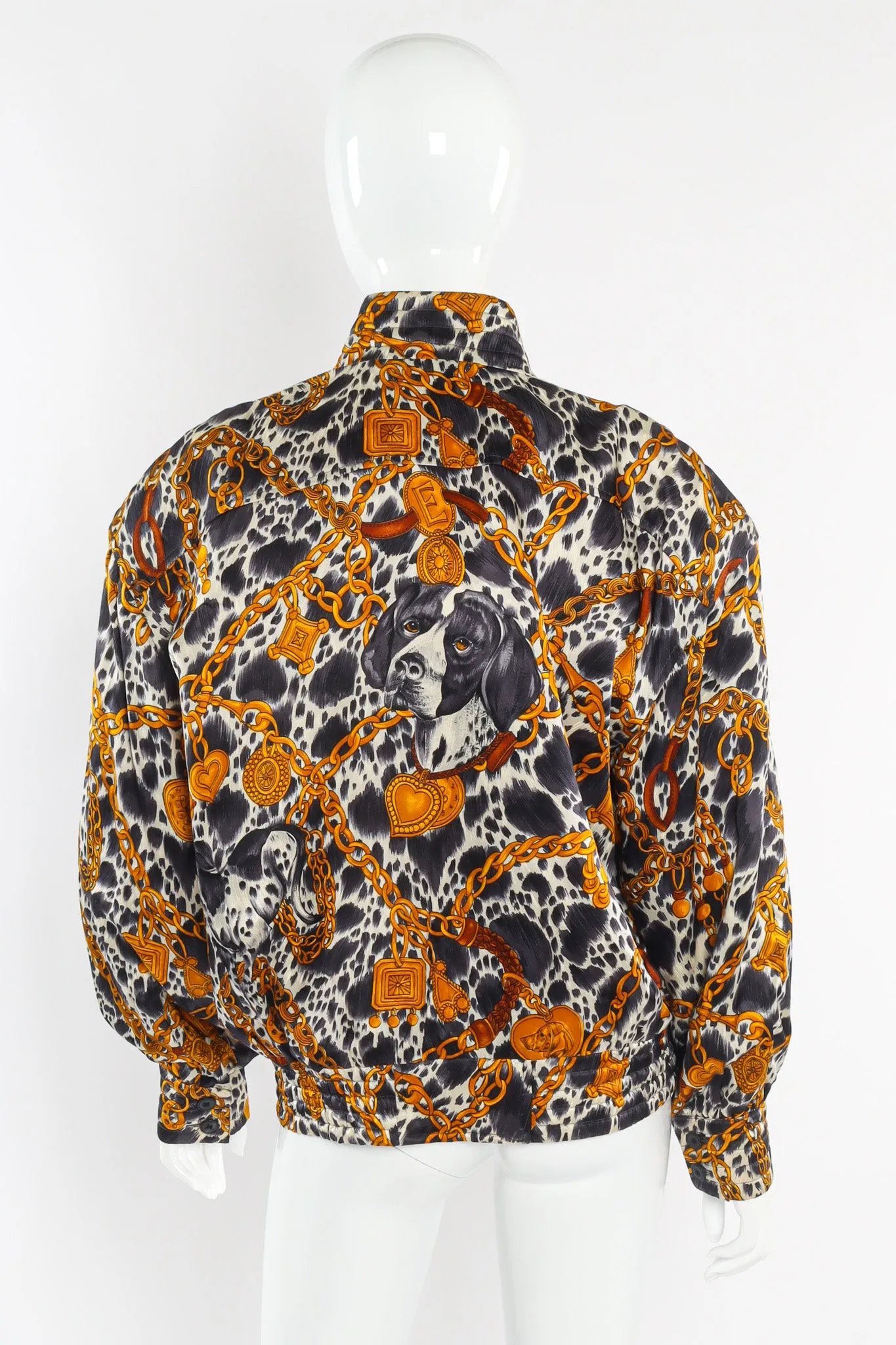Dalmatian Chain Print Silk Bomber