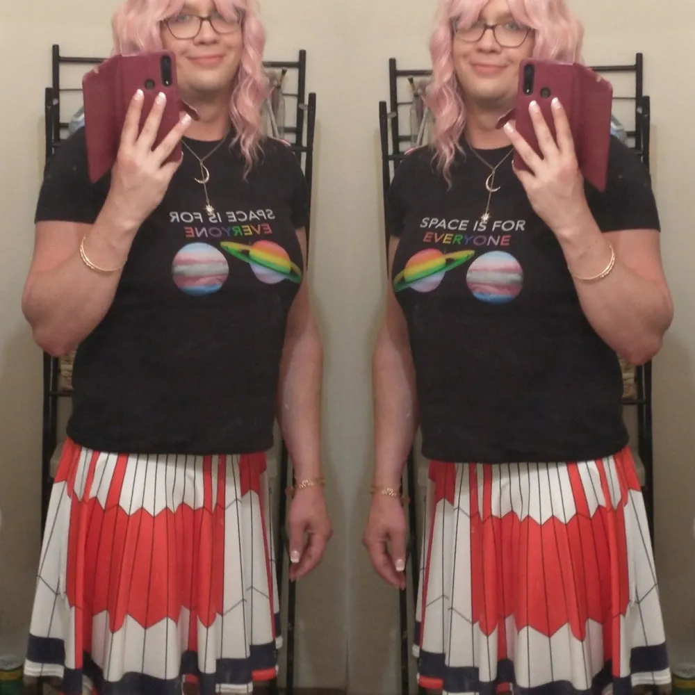 Dare Mighty Things  Mars 2020 Parachute Skater Skirt