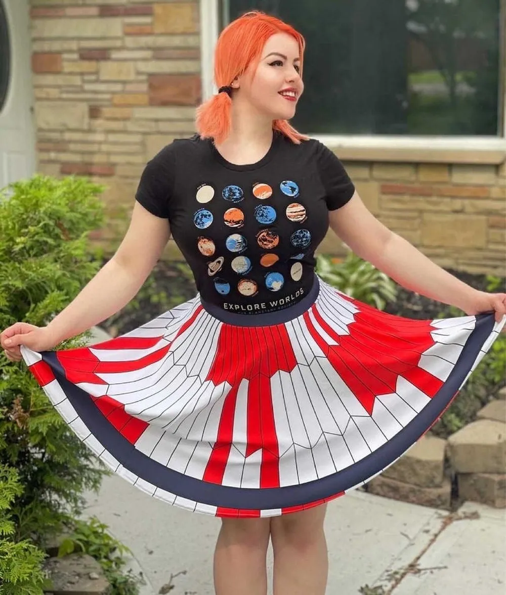 Dare Mighty Things  Mars 2020 Parachute Skater Skirt