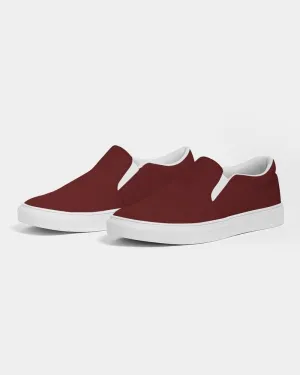 Dark Red Slip-On Canvas Sneakers | Men's | Dark Pure Red | C0M100Y100K80