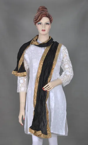 Dashing Black Crinkled Stole