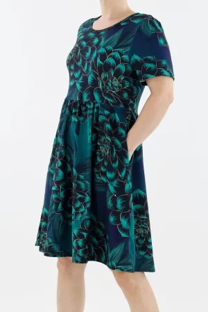 Dashing Delilah - Short Sleeve Skater Dress - Knee Length - Side Pockets