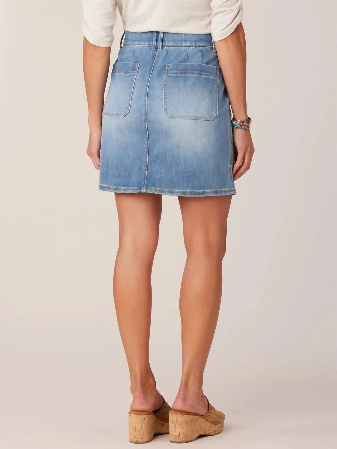 Democracy - High Rise Double Button Skirt with Pockets
