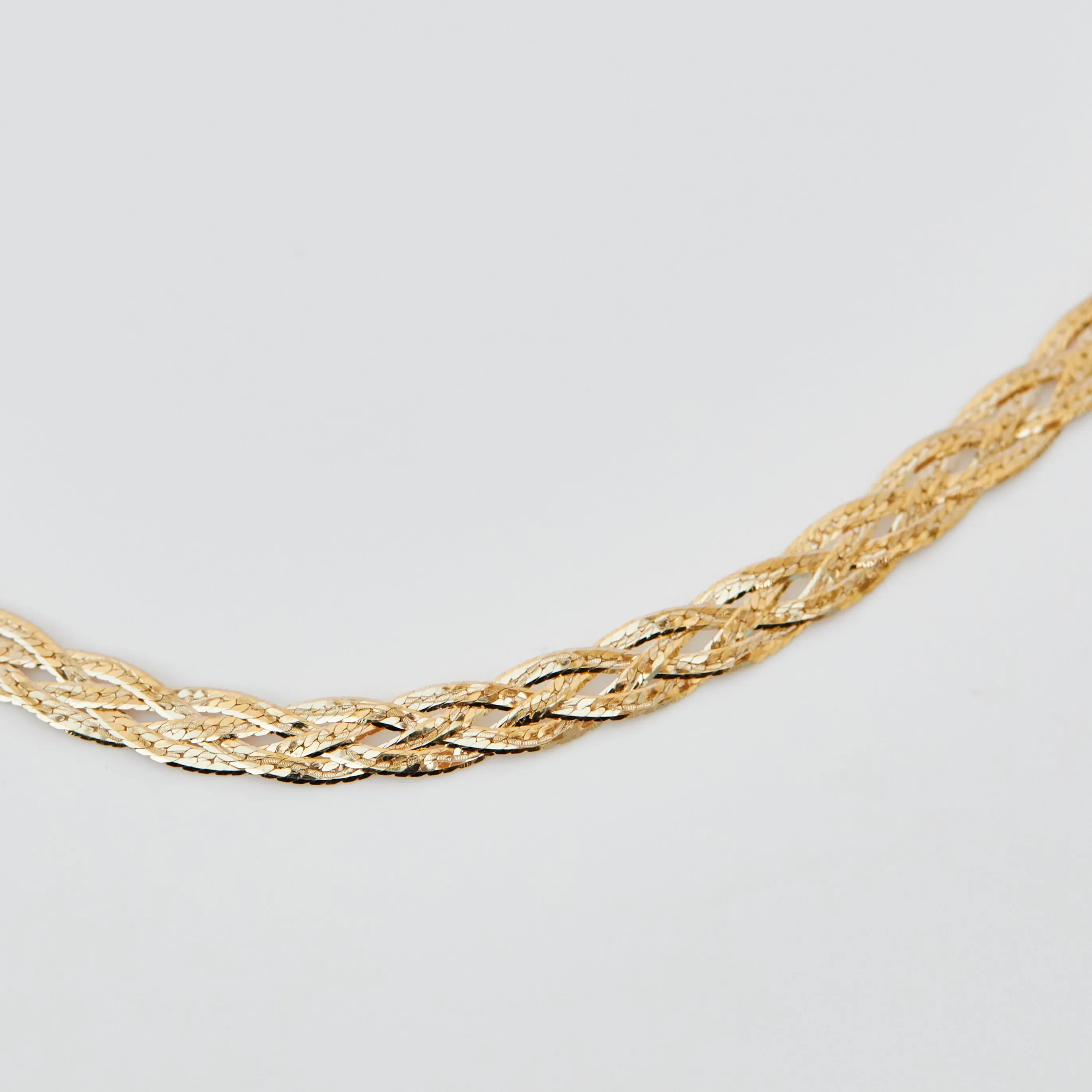 Diamond Cut Braid Chain Necklace