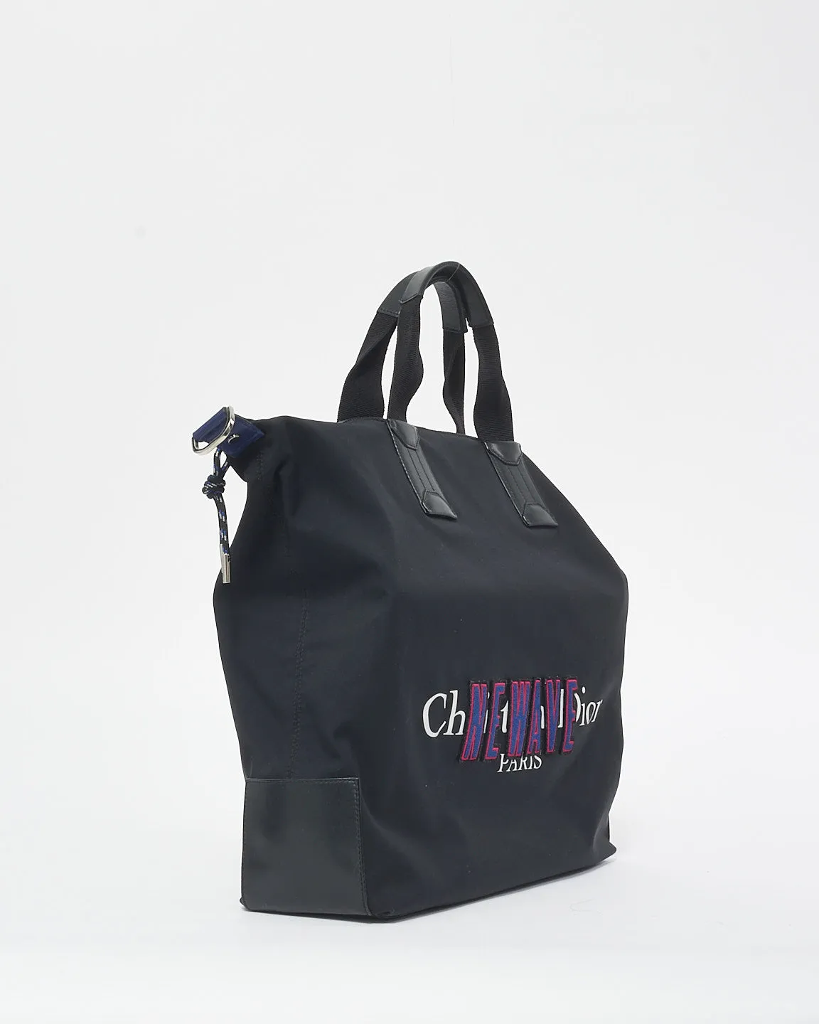 Dior Black Nylon & Blue/Red "New Wave" Graphic Convertible Tote Bag