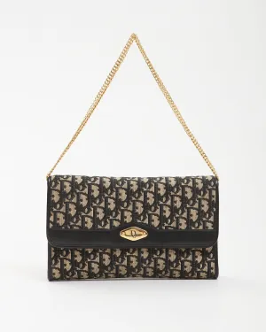 Dior Navy Vintage Trotter Chain Clutch