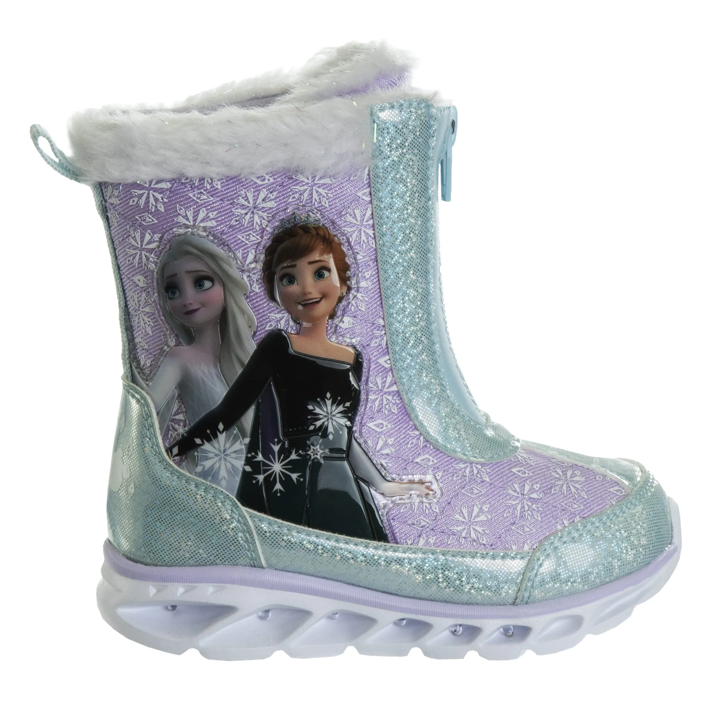 Disney Girls’ Frozen Boots – Elsa and Anna Fur Trim Snow Boots (Toddler/Little Kid)