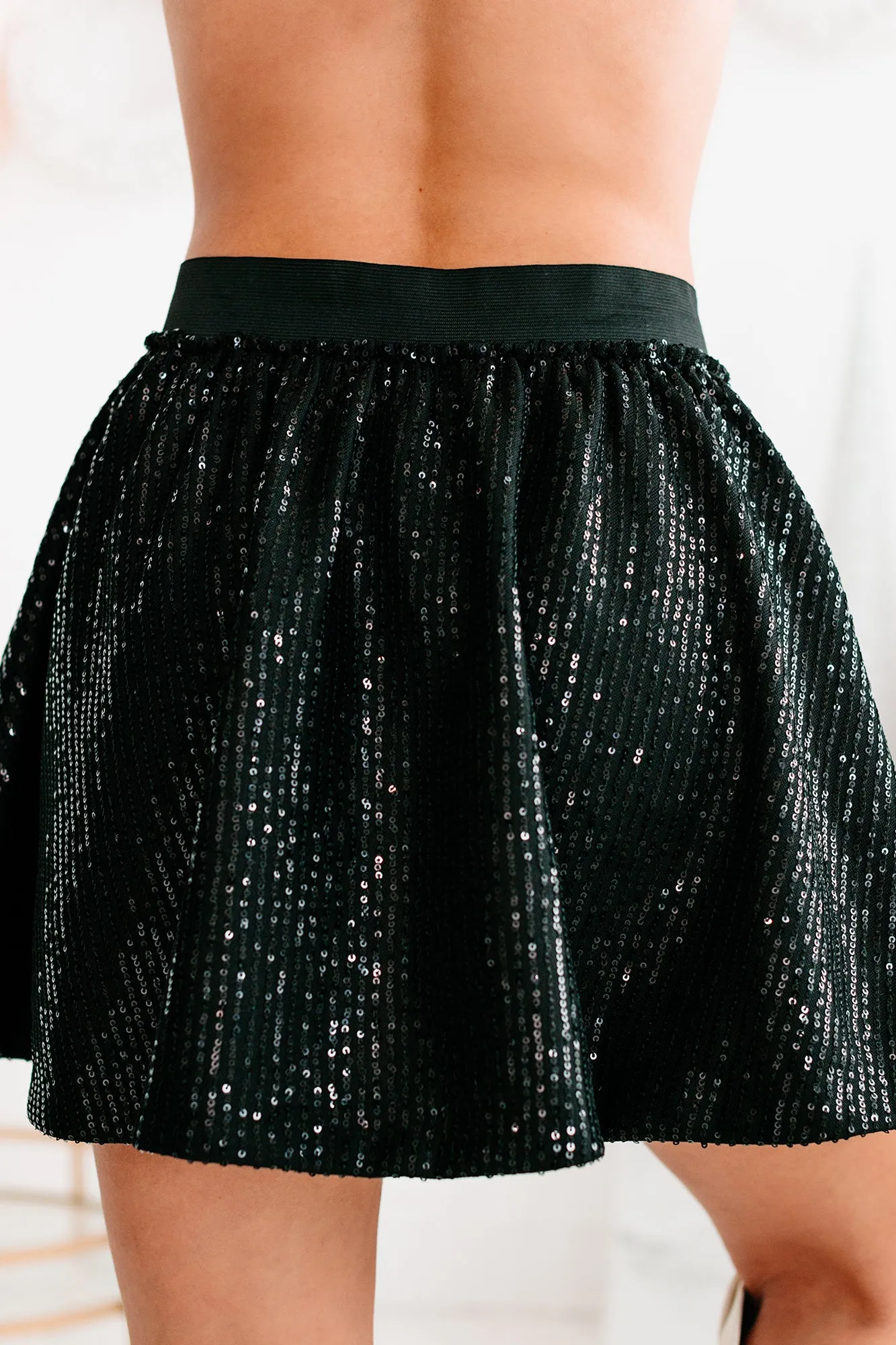 Diva Days Sequin Skater Skirt (Black)