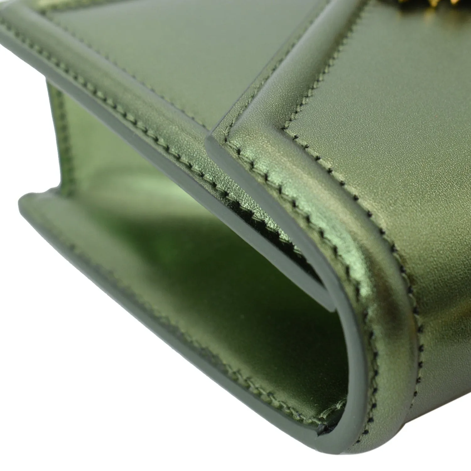 DOLCE & GABBANA Small Devotion Nappa Mordore Leather Top Handle Shoulder Bag Green - 10% Off