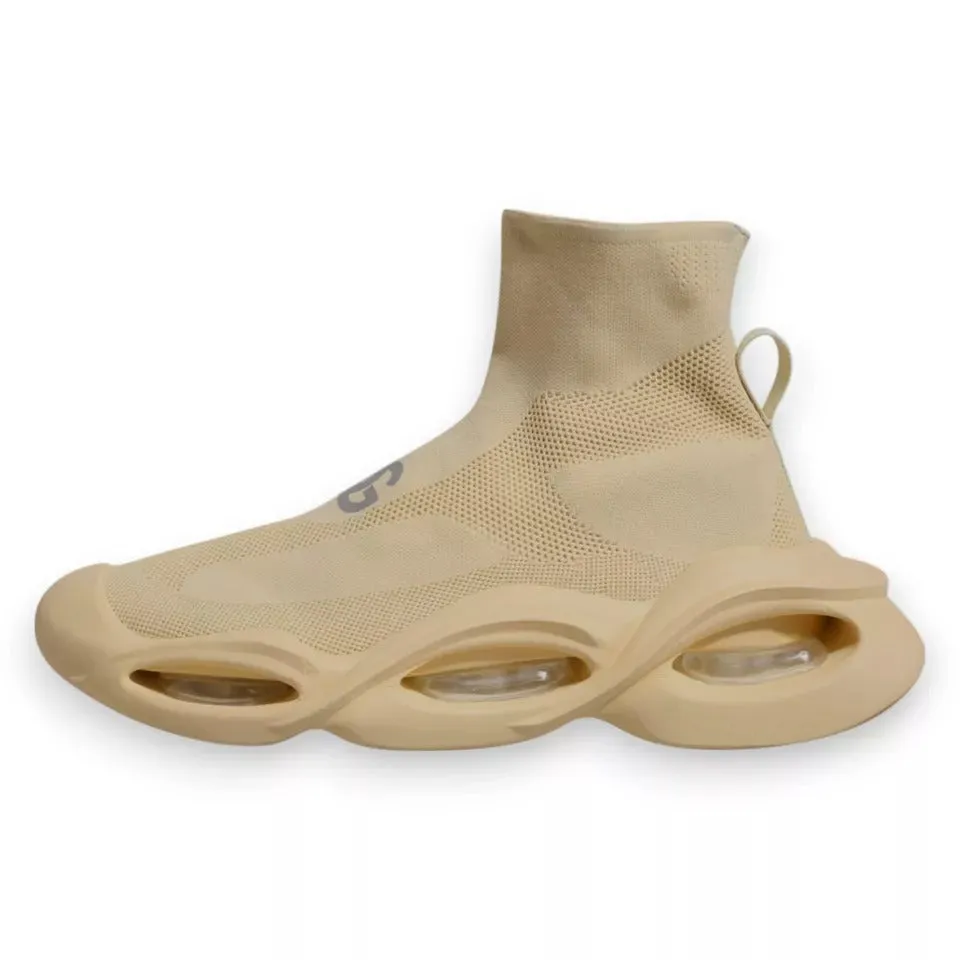 Dolce&Gabbana Men Beige Sneakers Polyester High Top Socks Trainer Shoes Sz EU 44