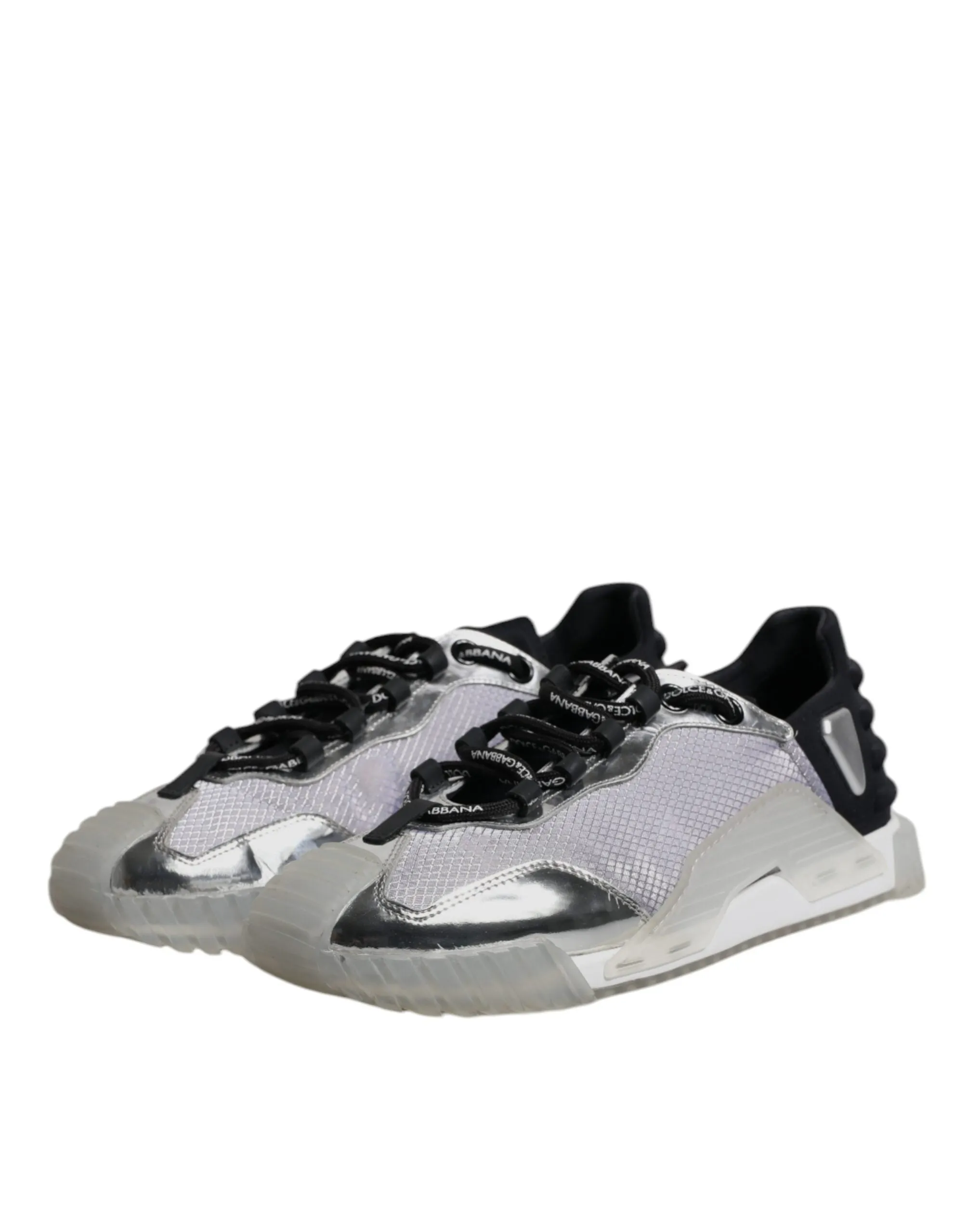 Dolce&Gabbana NS1 Men Silver Sneakers Nylon Low Top Casual Trainer Shoes EU 41.5