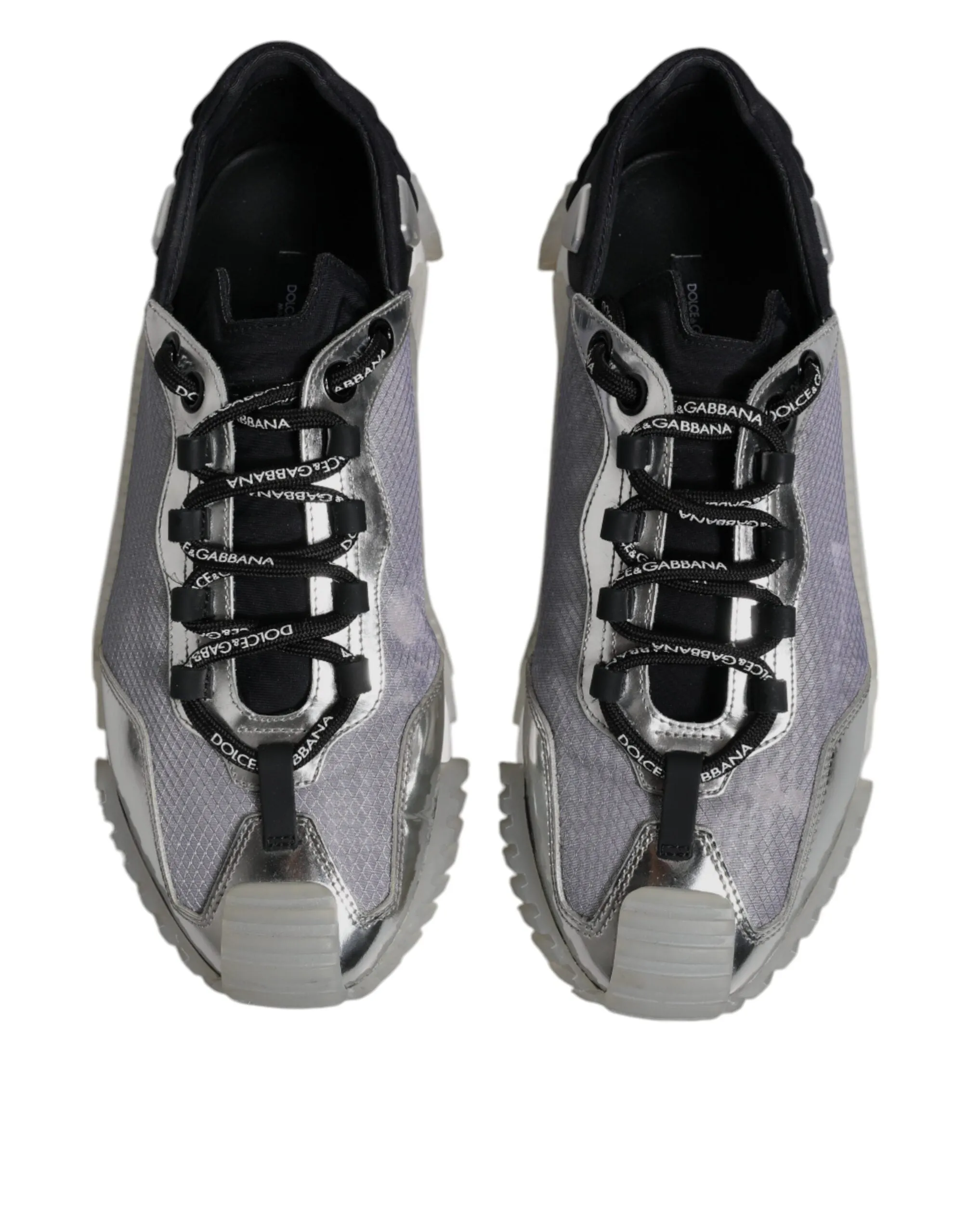Dolce&Gabbana NS1 Men Silver Sneakers Nylon Low Top Casual Trainer Shoes EU 41.5