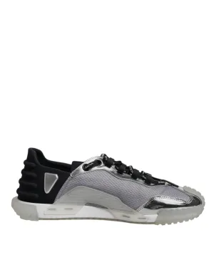 Dolce&Gabbana NS1 Men Silver Sneakers Nylon Low Top Casual Trainer Shoes EU 41.5