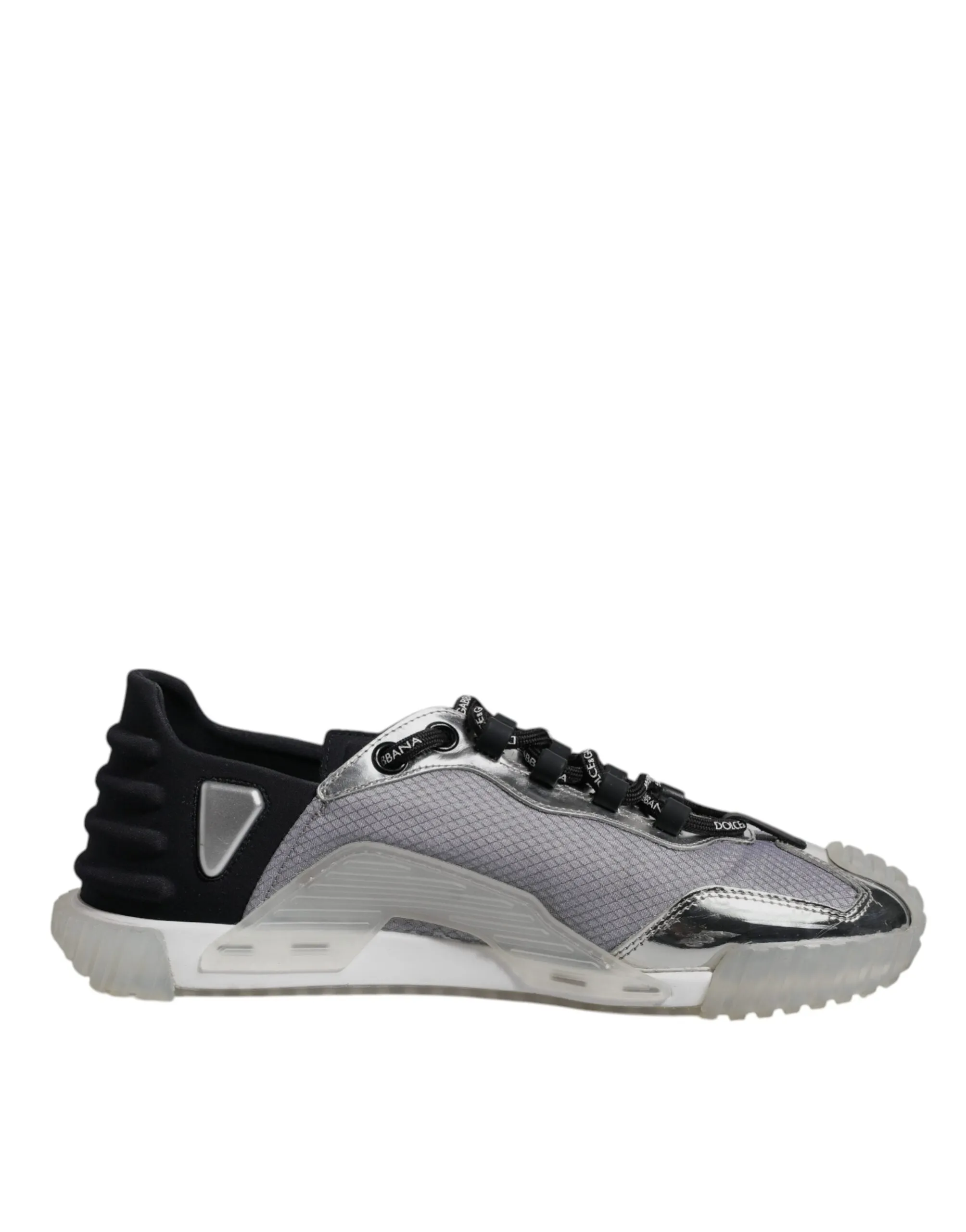 Dolce&Gabbana NS1 Men Silver Sneakers Nylon Low Top Casual Trainer Shoes EU 41.5