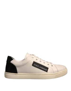 Dolce&Gabbana Women Ivory Sneakers 100% Leather Low Top Flat Trainer Shoes EU 38