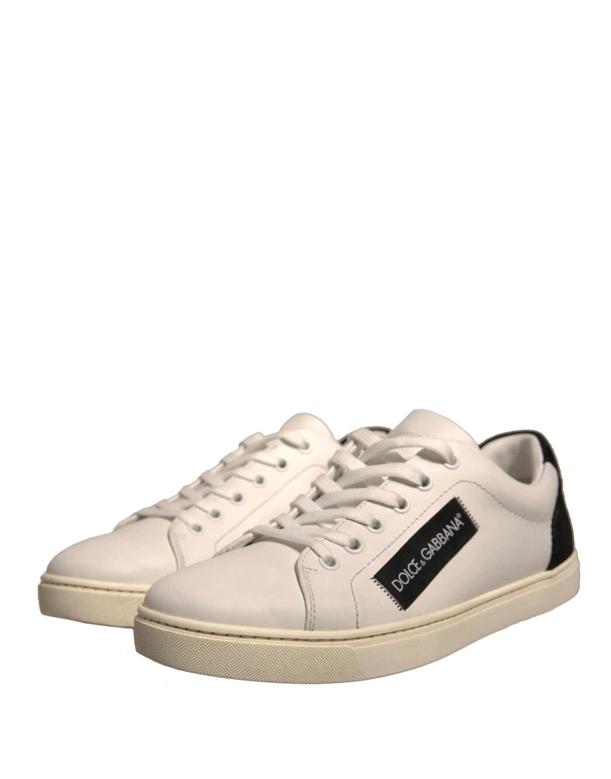 Dolce&Gabbana Women Ivory Sneakers 100% Leather Low Top Flat Trainer Shoes EU 38