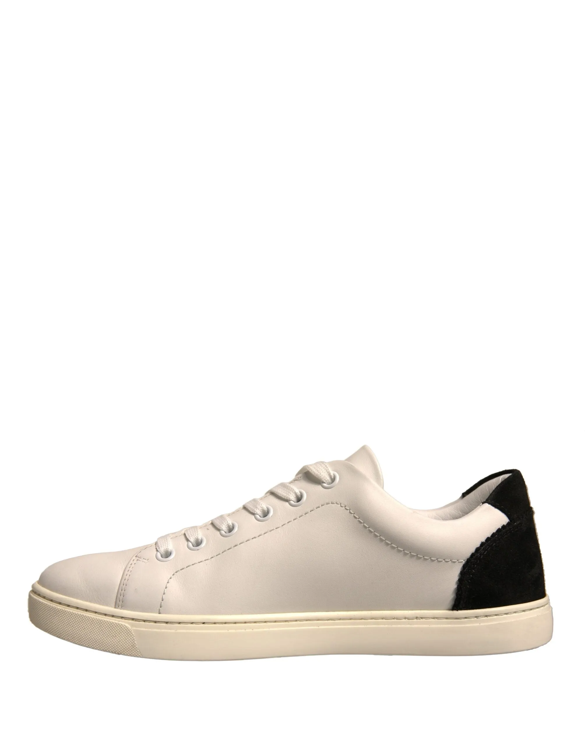 Dolce&Gabbana Women Ivory Sneakers 100% Leather Low Top Flat Trainer Shoes EU 38