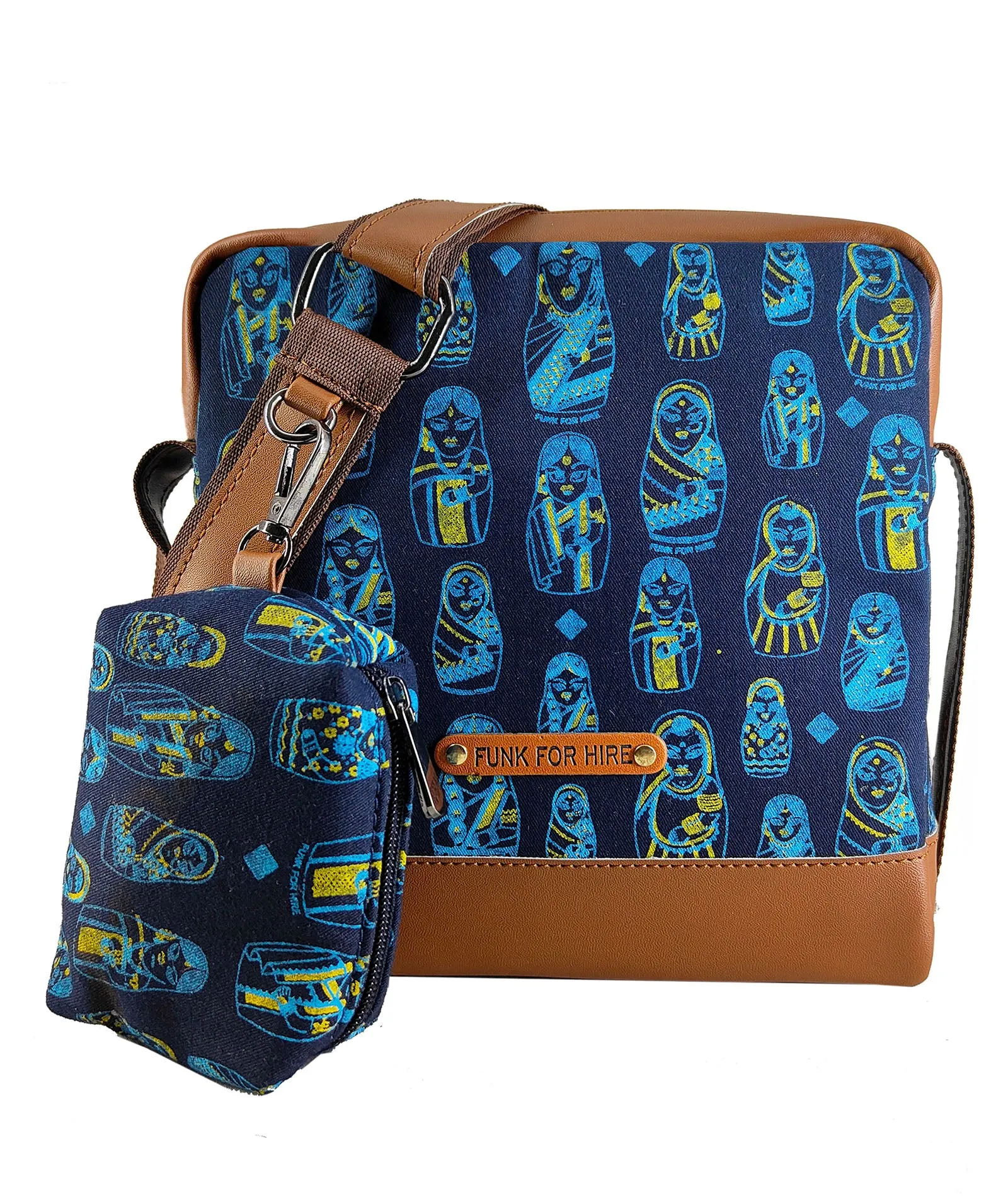 Doll Box Pouch Sling Bag Navy