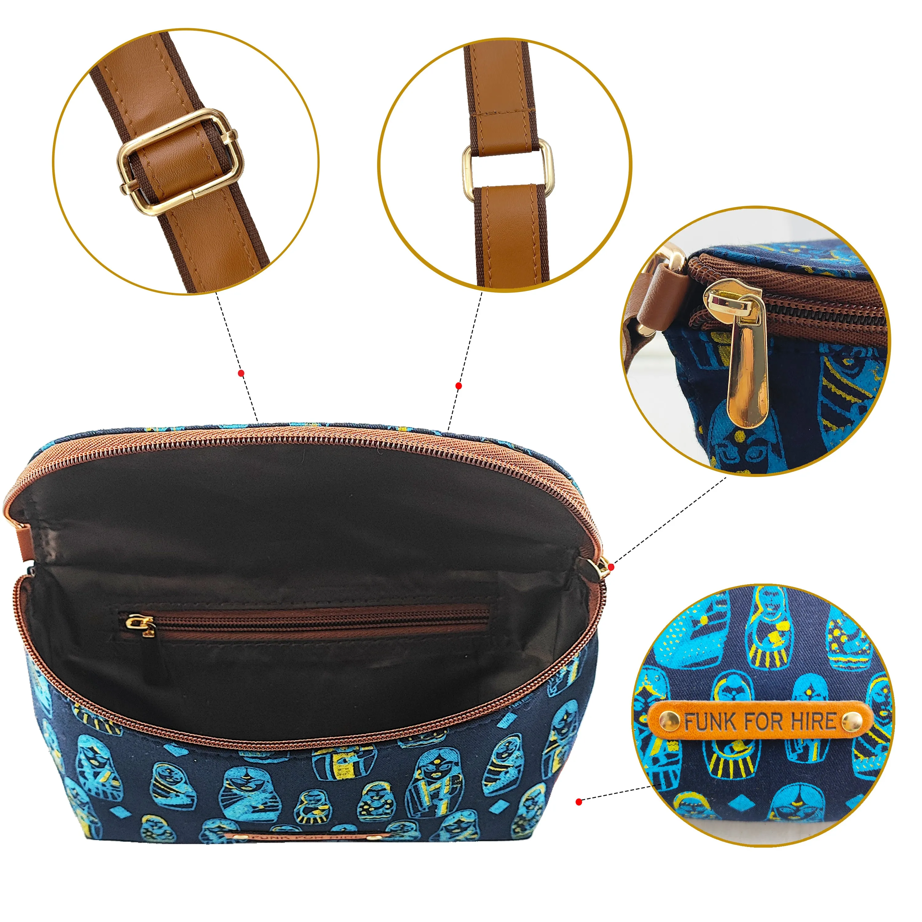 Doll  Printed  Fanny Pack  Navy