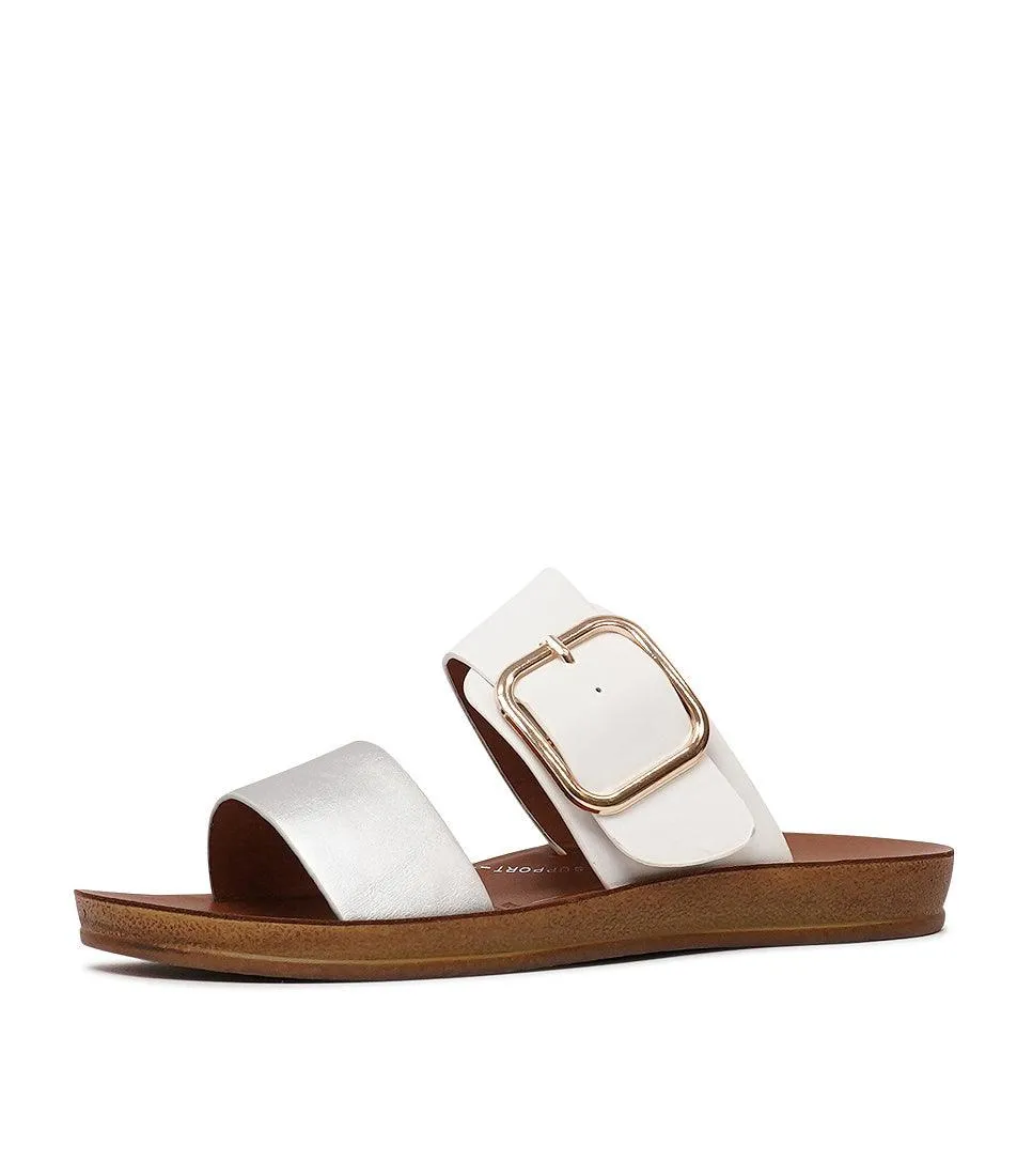 Doti Slides Silver & White