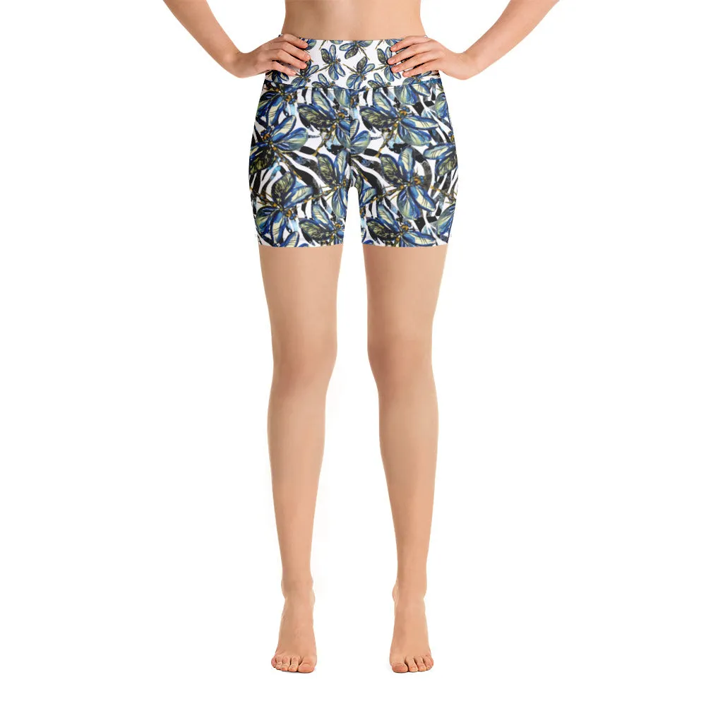 Dragonflies on Zebra - Yoga Shorts
