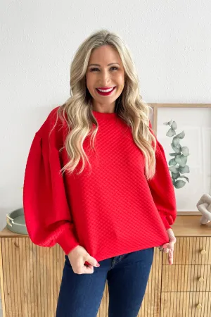 Drop Shoulder Quilted Sweatshirt
