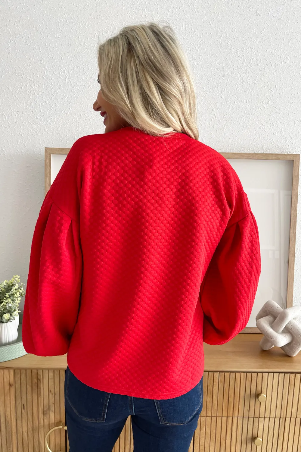 Drop Shoulder Quilted Sweatshirt